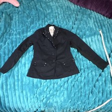 Weissman Girls Black Dance Costume Jacket Stud Trim Size MC RN 64830