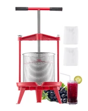 VEVOR Fruit Wine Press Manual Press for Wine Making 3.69 Gal/14L Stainless Steel