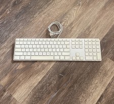 Genuine Apple Model A1243 USB Wired Aluminum Keyboard with 2 USB Ports - TESTED