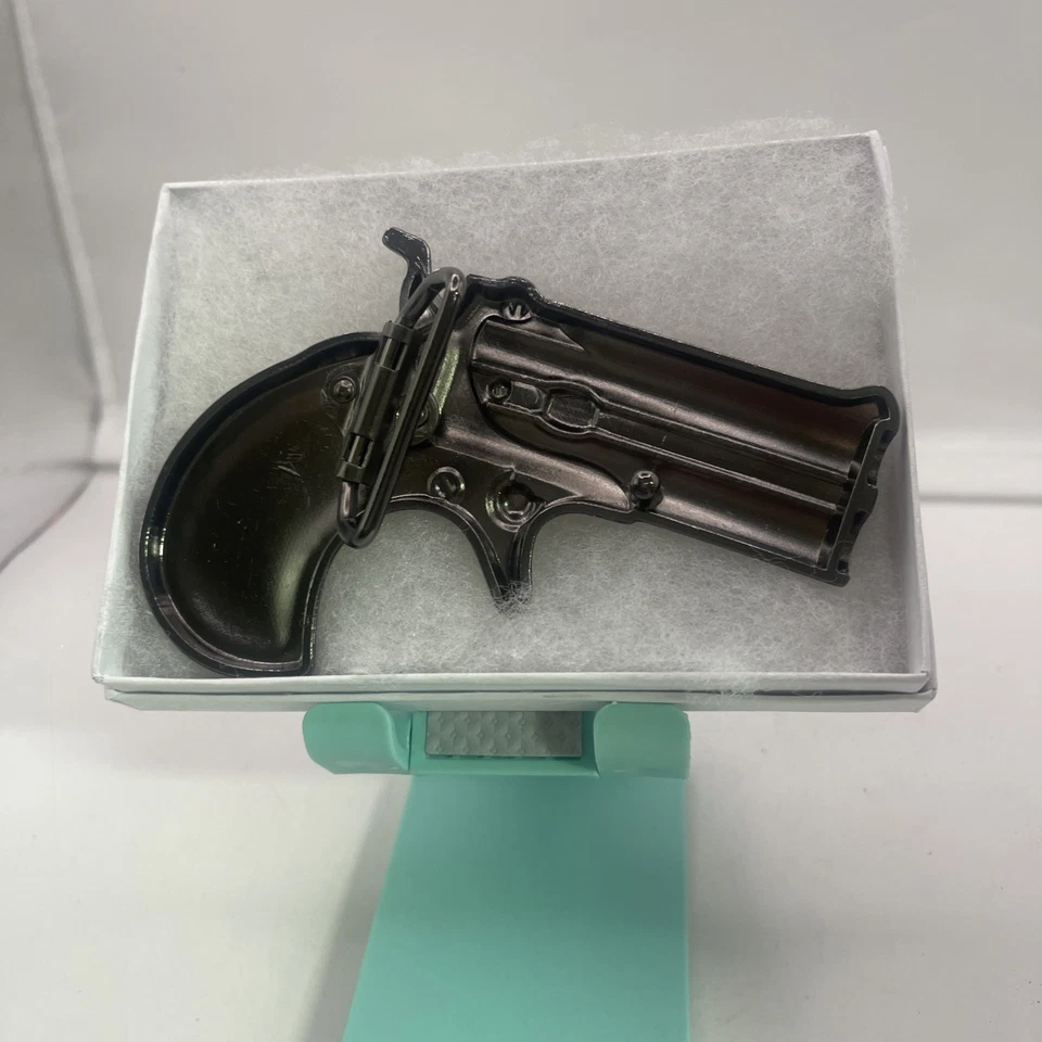 Pistola de pólvora negra Derringer Flintlock Western años 70 hebilla de cinturón vintage Foto 2 de 3