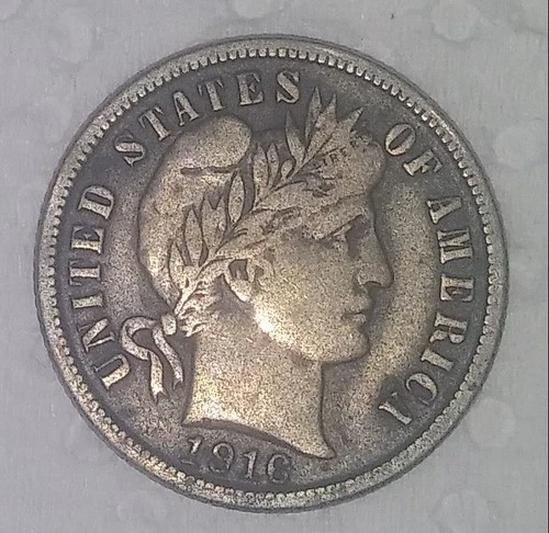 1916-S Barber Dime 90% Silver ,  Choice Fine Condition
