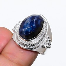 Blue Sodalite Gemstone Handmade 925 Sterling Silver All Size Ring For Gift