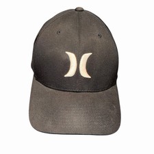 Hurley One And Only Men  s Flex Fit Hat Cap Black White Logo Cap L/XL SnapBack
