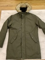 THREADBARE 'CLARKSTON' MENS SHOWERPROOF HOODED PARKA JACKET KHAKI size SMALL 