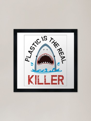 #ad Say No To Plastic Free Anti Plastic Framed Wall Art Poster Canvas Print Picture GBP 29.95