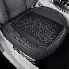 Leather Front Bottom Car Seat Cover with Storage Pocket Black
