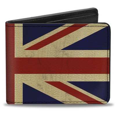 Bi-Fold Wallet Vintage United Kingdom Flags (US IMPORT)