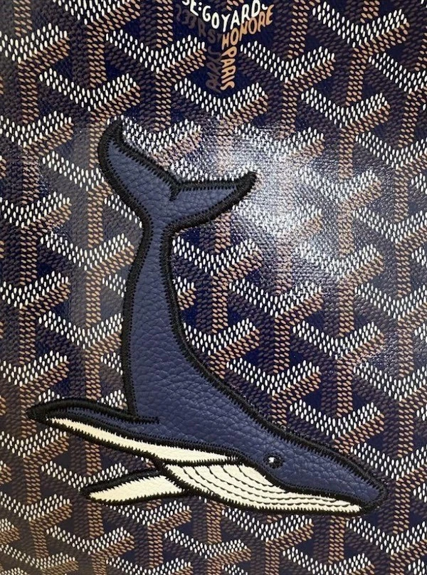 Goyard Anjou Mini Tote Bag Pouch Navy borsa a mano reversibile balena originale nuova rara