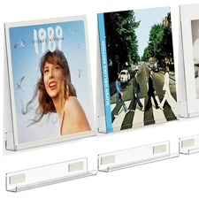 Vinyl Record Wall Holder 6 Pack Drill-free Album Display Shelves with Adhesiv...