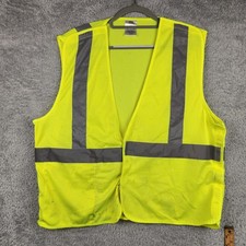 Uline Safety Vest Mens Large Yellow Hi Vis Reflective Mesh ANSI Class 2 Workwear