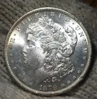 1879-s Morgan Silver Dollar Brilliant Uncirculated Cameo With Slight Mirrors