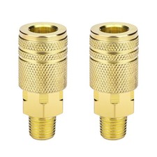 2 Packs 1/4 NPT M-Style Quick Connect Air Hose Fittings, High Flow Industrial...