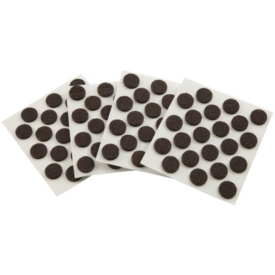84 Pack Brown Furniture Floor Protector Felt Pads 3/8 Inch Round Heavy Duty