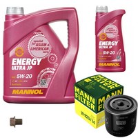 Mann Inspektionspaket 6L Mannol Energy Ultra JP 5W-20 FüR Nissan Pick-Up 2.4 4WD