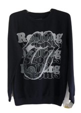 Rolling Stones Sweatshirt Sz M Black Classic Mick Jaggar Tongue Logo