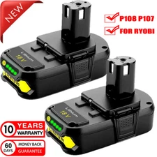 P107 Battery For RYOBI P108 18V One Plus High Capacity Lithium-ion Battery 3.0Ah