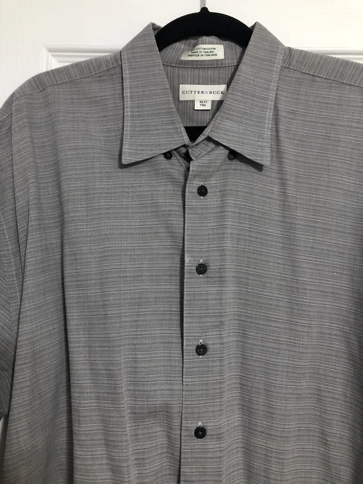Cutter & Buck Grey Button Down Dress Shirt 100% Cotton Men’s XLT Tall - Image 2 of 4