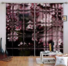 3D Peach Blossom Square ZHUA263 Photo Curtain Window Blockout Fabric Amy 2023