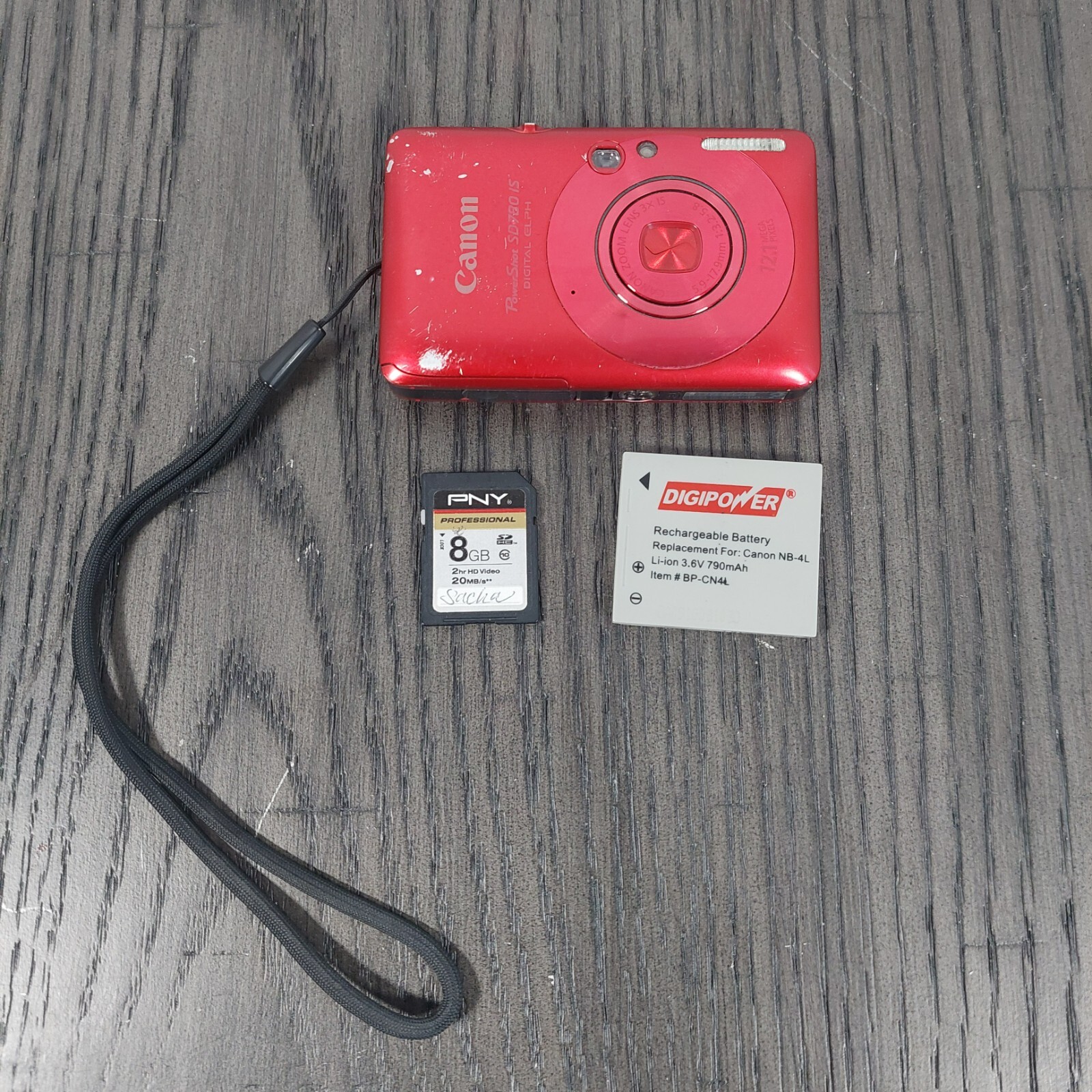 Canon PowerShot SD780 IS ELPH 12.1 MP Digital Camera Red Tested Works