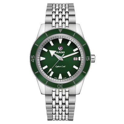Rado Captain Cook Automatic Green Dial Stainless Steel Mens Dive Watch R32505313