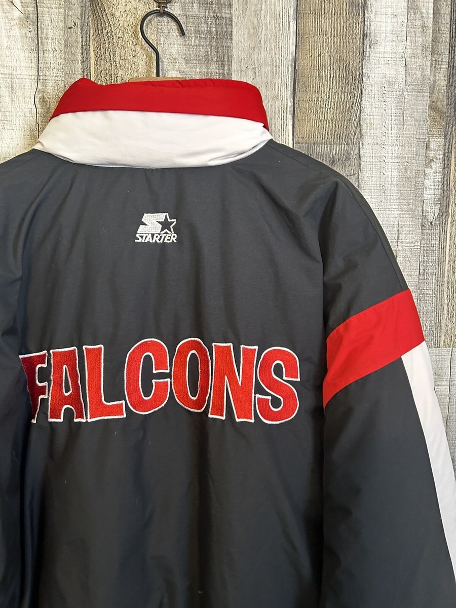 Vintage 1990's Atlanta Falcons Starter NFL Black Red Puffer Jacket Vintage 1990's Atlanta Falcons Starter NFL Black Red Puffer Jacket