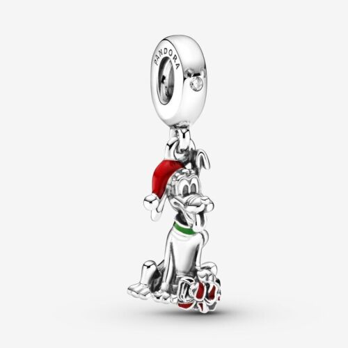 Original PANDORA Disney Pluto Weihnachtsgeschenk Charm Anhänger