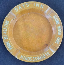 Vintage Brown Metal Advertising Ashtray DAYS INN Kokomo, Indiana