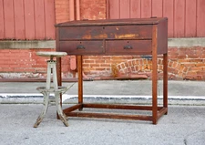 Antique drafting table wood apothecary drawer slanted artist desk stand vintage