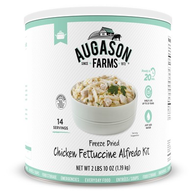 Augason Farms Freeze Dried Chicken Fettuccine Alfredo Kit 2 Lbs 10 Oz No. 10 Can