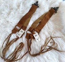 Mixit Tie Front Cognac Faux Suede Leather Belt Avail Sizes S/M/L 