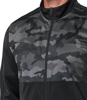 NEW ADIDAS MEN'S ESSENTIALS 3 STRIPES CAMO TRICOT JACKET~ SIZE 2XL