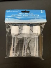 TSA Carry on Travel Size Bottles 3 pc 2.7oz (80ml) storage bottles