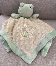 Okie Dokie Grandma's Favorite Baby Yellow Green Frog Security Blanket Rattle