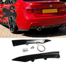BMW 3 Series F30 F31 Gloss Black Rear Spats Diffuser Canard (PSM Style)