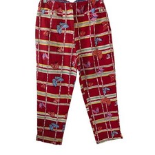 Lilly Pulitzer Sz 4 BAMBOO  BUTTERFLY Cropped Capri Pants, Slacks Vintage