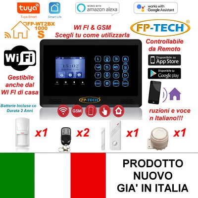 FP-TECH ANTIFURTO ALLARME CASA WI-FI COMBINATORE GSM SENZA FILI WIRELESS ALEXA GOOGLE