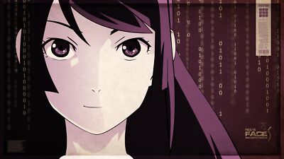 Anime purple long hair bakemonogatari binary numbers  Custom Playmat Mat Pad