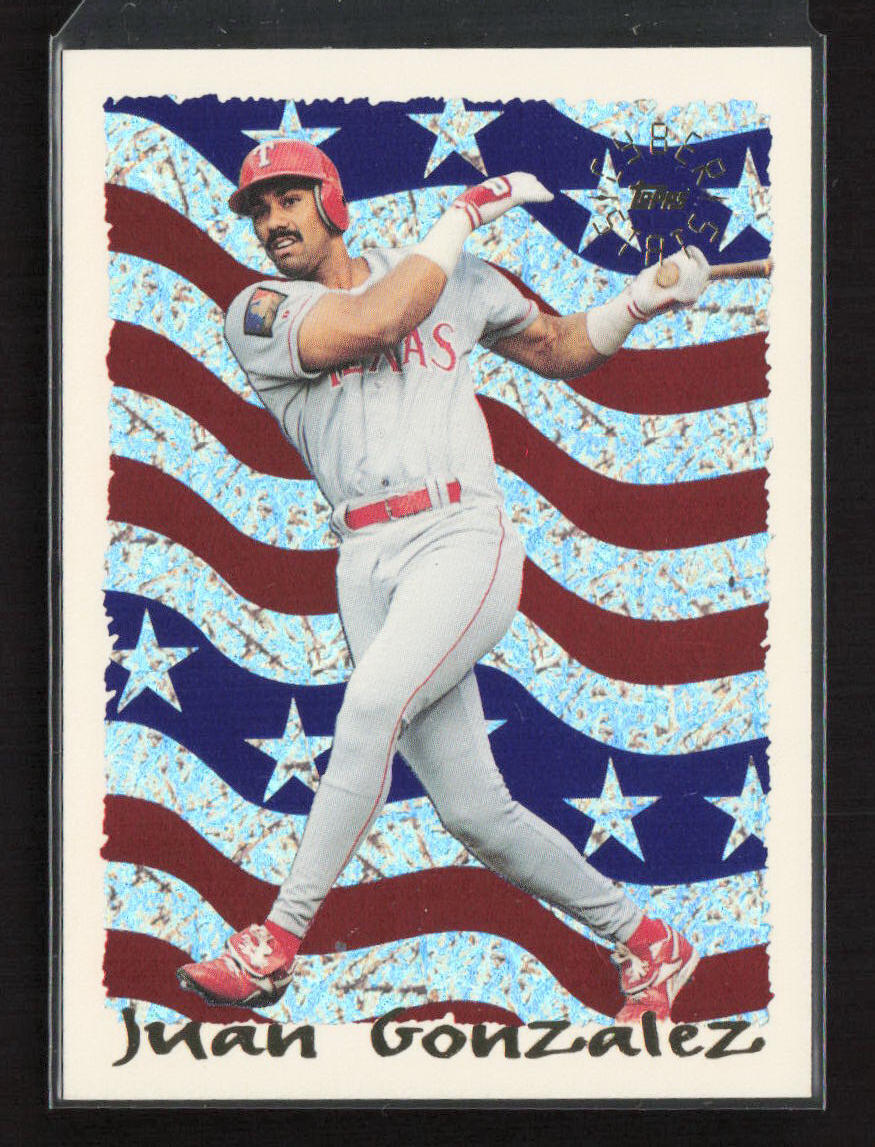 1995 Topps CyberStats Season in Review #3 Juan Gonzalez Texas Rangers