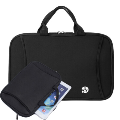 Black Nylon Sleeve Tablet Pouch Carry Case For 12'' Samsung Galaxy Tab S9+ / S8+
