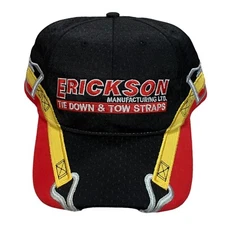 Vintage Erickson Manufacturing The Down & Tow Straps Embroidered Strapback Hat
