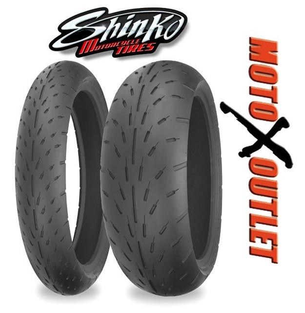 Shinko 003 Stealth Motorcycle Tire Front 120/7017 & Rear 190/5017 Set