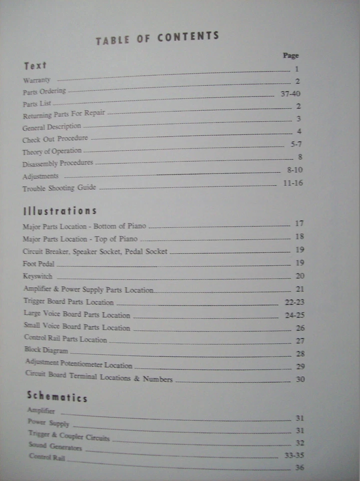 KIMBALL PIANO with a BUILT-IN RHYTHM BAND RB-1 SERVICE MANUAL, 1967, 42 Pages - Image 2 of 4