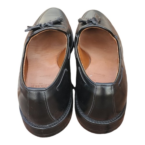Allen Edmonds Grayson Shoes Mens Size 11AA Black Leather Tassel Apron Toe 8217 - Picture 8 of 14