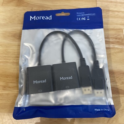 Moread Gold-Plated HDMI to VGA Adapter (Male to Female) - 2 Pack