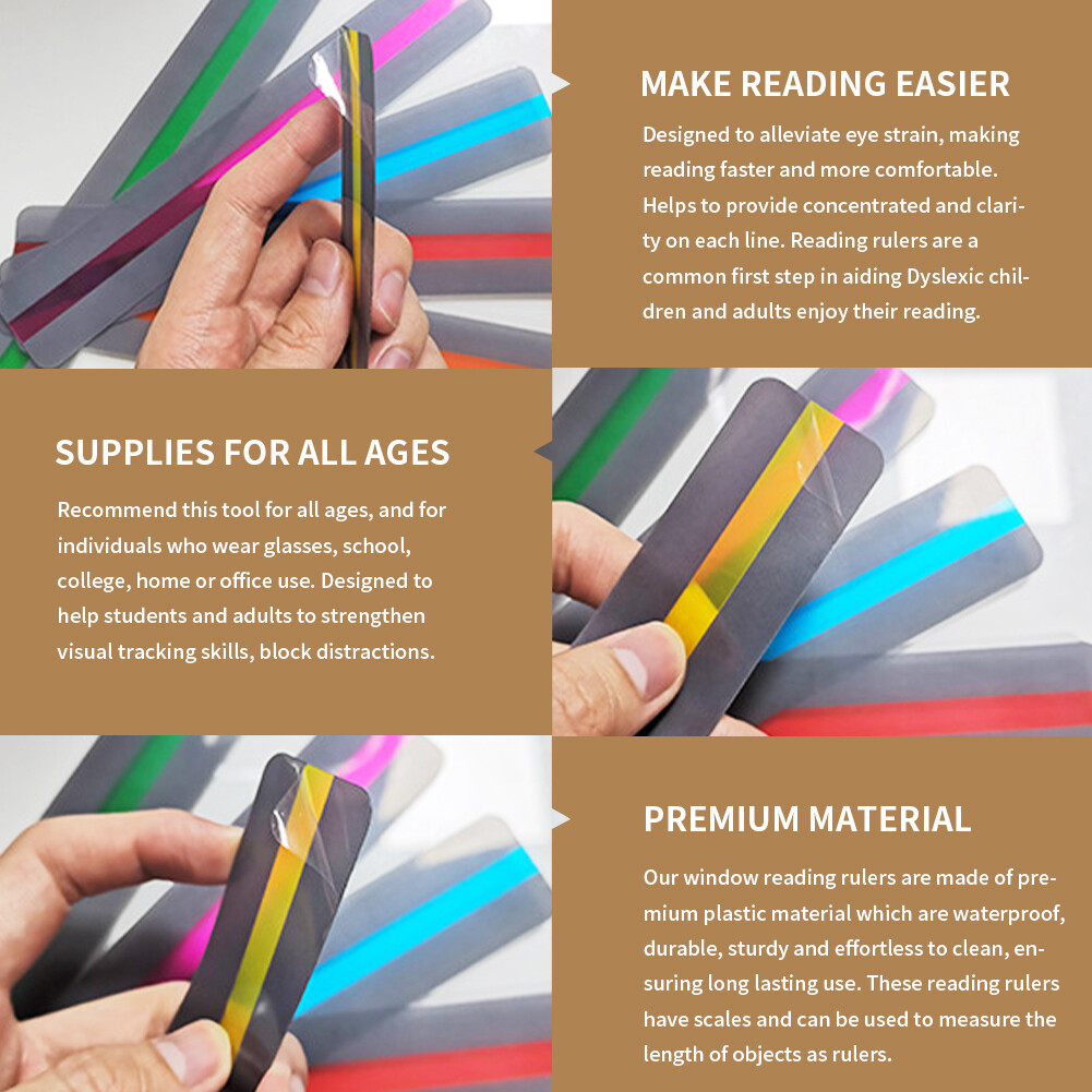 12pcs School Guided For Dyslexia Children Highlight Strip Reading ...