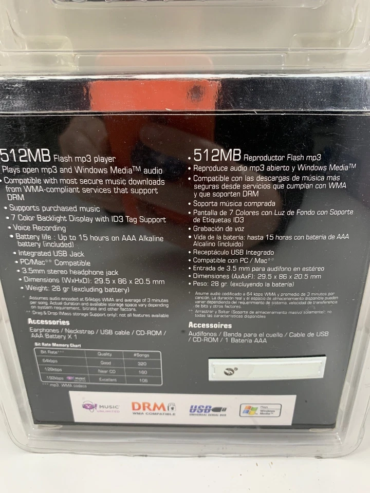 Reproductor MP3 USB RCA 512mb 320 Canción Flash Retroiluminación Pantalla Grabación de Voz TH1010 Foto 4 de 4