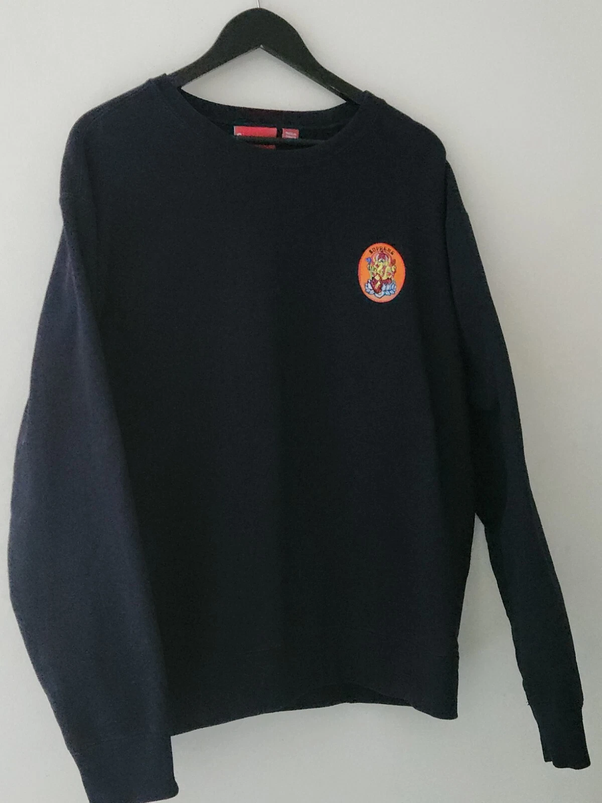 Sweat col rond bleu marine SS18 Supreme Ganesh taille L grand 