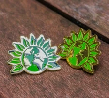 Official Green Party of England & Wales (GPEW) Enamel Lapel Pin Badge (One)