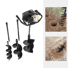 4HP 72cc Gas Power Post Hole Digger Earth Auger Fence Ground Drill 6/10/12" Bits