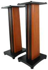 (2) Rockville SS28C Classic Wood Grain 28" Speaker Stands Fits RCF AYRA-FOUR